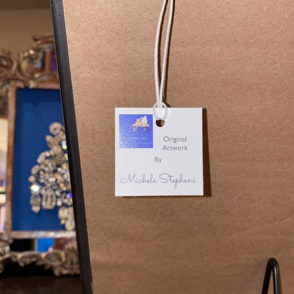 Handcrafted Original Artwork Christmas Tree Vintage Jewelry w/Silver Frame - Picture 6 of 9